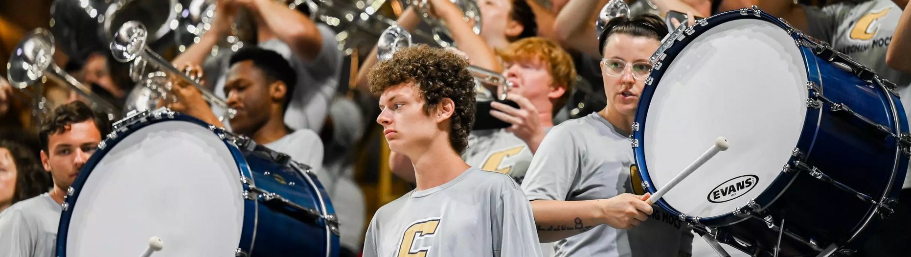 UTC Marching Mocs in attendance at a basketball game